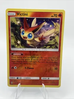Victini 10/145 2017 S&M Guardians Rising Pokemon Card Reverse Holo Rare - Image 1