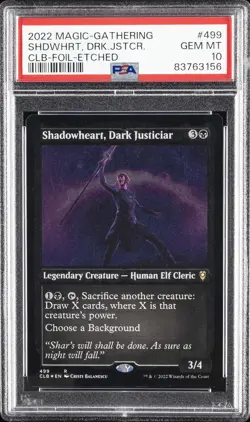 2022 FOIL-ETCHED #499 SHADOWHEART, DARK JUSTICIAR PSA 10 - Image 1