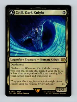 MTG: FIN 91 Cecil, Dark Knight Foil NM - Image 1