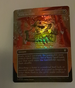 Path to Exile Borderless FOIL NM/M MTG Comander Masters Magic the Gathering - Image 1