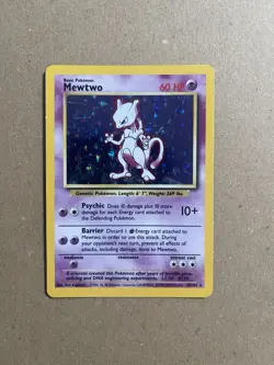 Mewtwo 10/102 HOLO Rare 4th Print 1999-2000 Base Set WOTC Pokemon Card LP - Image 1