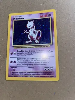 Mewtwo 10/102 HOLO Rare 4th Print 1999-2000 Base Set WOTC Pokemon Card LP - Image 3