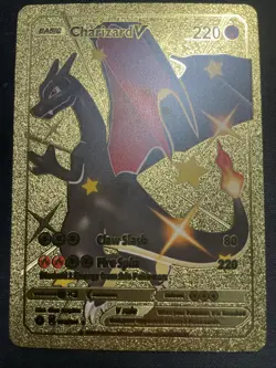 Pokemon Charizard V 220HP Gold Foil Fan Art Card 079/073 - Image 1