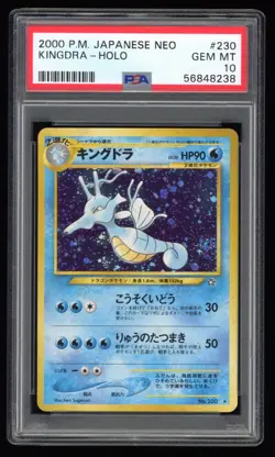 PSA 10 Gem Mint Kingdra Holo Neo 1 Genesis Gold Silver Japanese Pokemon Card - Image 1