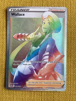 Pokemon Silver Tempest Wallace 208/195 Rainbow Rare Card - Image 1