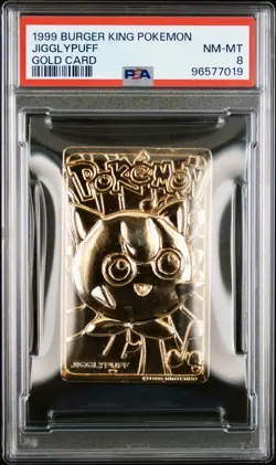 PSA 8 NEAR MINT POKEMON BURGER KING GOLD CARD 1999 JIGGLYPUFF ?POP 16! - Image 1
