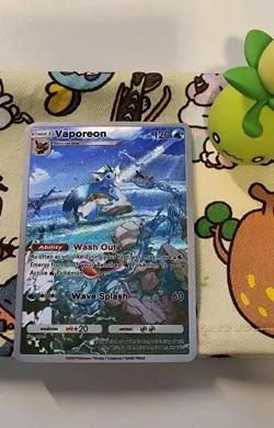 Pokemon TCG Pocket Vaporeon Holographic Illustration Rare ART CARD - Image 1