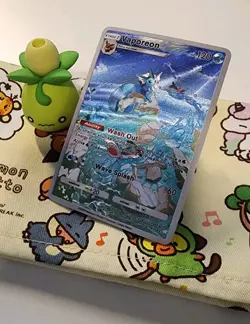 Pokemon TCG Pocket Vaporeon Holographic Illustration Rare ART CARD - Image 2