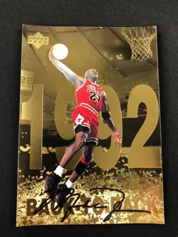 UPPER DECK MICHAEL JORDAN GOLD SERIES OVERSIZED CARD! 1992 - Image 1