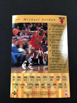 UPPER DECK MICHAEL JORDAN GOLD SERIES OVERSIZED CARD! 1992 - Image 2