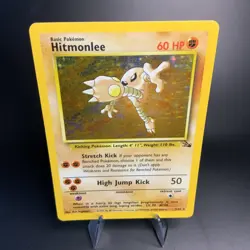 Hitmonlee 7/62 Unlimited Holo Rare WOTC Fossil Vintage Pokemon Card TCG MP-LP - Image 1