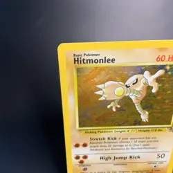 Hitmonlee 7/62 Unlimited Holo Rare WOTC Fossil Vintage Pokemon Card TCG MP-LP - Image 2