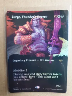 MTG Zurgo, Thunder's Decree - Tarkir Dragonstorm [Foil] [Borderless] NM - Image 1