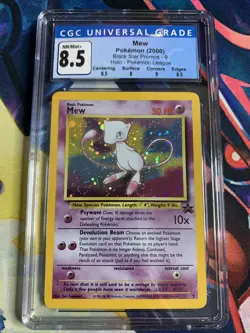 Pokemon - CGC 8.5 with SUBGRADES Mew Black Star Promo 9 Holo Swirl NM/Mint+ PSA - Image 1