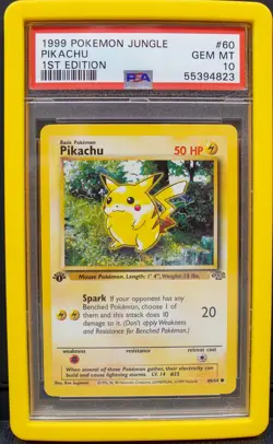 PSA 10 1ST EDITION - PIKACHU GEM MINT 💎 1999 POKEMON JUNGLE #60 ENGLISH - Image 1