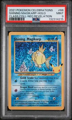 2021 Pokemon Celebrations 66/64 Shining Magikarp #66 Holo Neo Rev. - PSA 9 MINT - Image 1