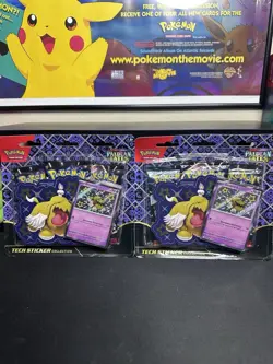 *SEALED LOT of (2) - Pokemon Paldean Fates Sticker Collection Blister Packs - Image 1