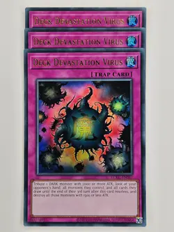 Yu Gi Oh - 3x LCKC-EN047 Deck Devastation Virus - Ultra Rare - Image 1