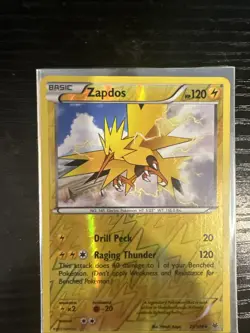 Zapdos Pokemon Card - Basic, HP 120, Drill Peck & Raging Thunder - Image 1