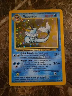 Vaporeon 12/64 Jungle Holo Vinatge Pokemon WOTC 1999 Rare Card LP +/- Clean! - Image 1
