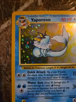 Vaporeon 12/64 Jungle Holo Vinatge Pokemon WOTC 1999 Rare Card LP +/- Clean! - Image 2
