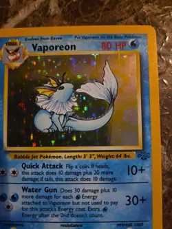 Vaporeon 12/64 Jungle Holo Vinatge Pokemon WOTC 1999 Rare Card LP +/- Clean! - Image 3