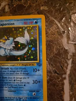 Vaporeon 12/64 Jungle Holo Vinatge Pokemon WOTC 1999 Rare Card LP +/- Clean! - Image 4