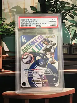 One Piece x LA Dodgers Luffy Promo Card - PSA 10 - Image 1