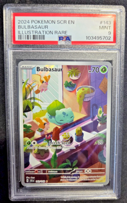 2024 POKEMON SCR EN-STELLAR CROWN ILLUSTRATION RARE #143 BULBASAUR PSA 9 - Image 1