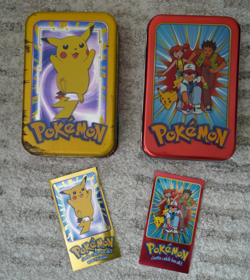 OPENED 2x Collector's Tin Topps TV Animation Edition 1999 Pokemon w/ Toppers - Image 1
