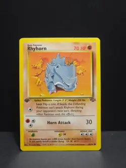 1999 Pokemon Jungle set Full Evolution Line 1st edition Ryhorn & Rhydon - Image 3