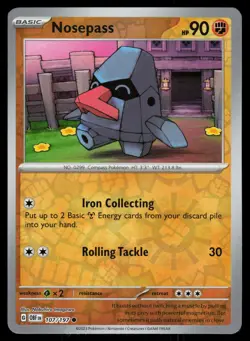 Nosepass 107/197 Reverse Holo Pokemon Obsidian Flames LP - Image 1
