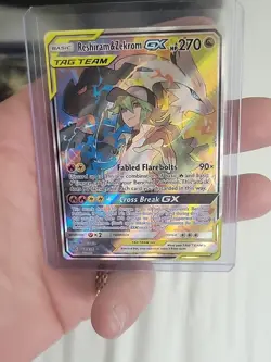 Reshiram & Zekrom GX Cosmic Eclipse #222/236 Pokemon Tag team Alternate Art Mint - Image 4