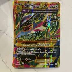 Pokemon TCG JUMBO/Oversized Mega M Rayquaza EX Full Art 98/98 XY Ancient Origins - Image 1