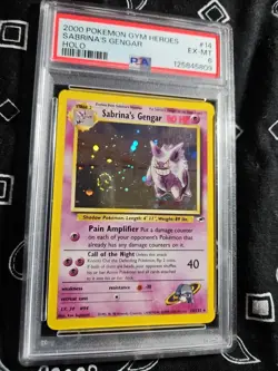 2000 POKEMON GYM HEROES HOLO #14 SABRINA'S GENGAR PSA 6 EX - MT ***SWIRL*** - Image 4