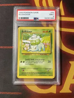 1999 POKEMON BASE SET UNLIMITED #44 BULBASAUR PSA 9 MINT - Image 1