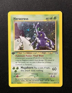 Heracross 1st Edition Neo Genesis 6/111 Holo Rare 2000 Pokemon Vintage - Image 1