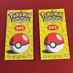 Two 2000 Pokemon Meowth #5 Chrome Foil-Topps Anime Series 2 Oversized Tin Topper - Image 2