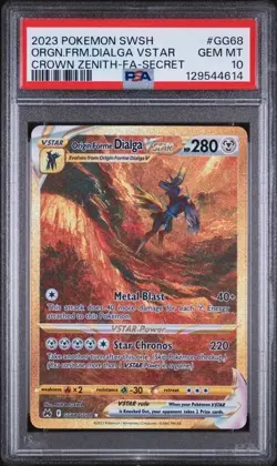 Origin Forme Dialga VStar Pokemon Crown Zenith Secret Rare GG68/GG70 PSA 10 - Image 1