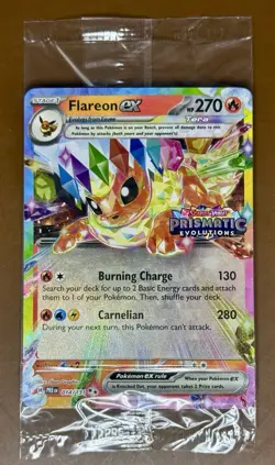 Flareon ex 014/131 Prismatic Evolutions Stamp Promo Pokemon Card TCG NM SEALED - Image 1