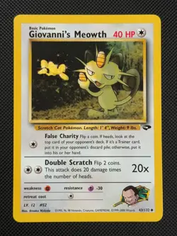 Giovanni's Meowth 43/132 REGULAR Pokemon Card WOTC Gym Challenge Uncommon - Image 1