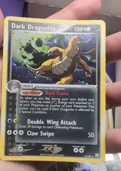 READ Dark Dragonite 15/109 Holo Ex Team Rocket Returns Pokemon TCG 2004 Swirl - Image 2
