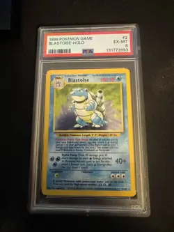 1999 Pokemon TCG Base Set Blastoise Holo Rare Card 2/102 PSA 6 - Image 1