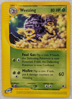 2002 Weezing #70 Expedition Regular Pokemon Card Rare - Image 1
