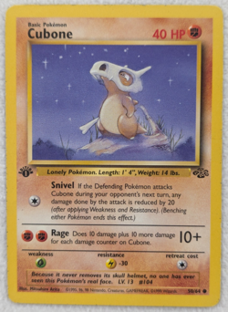 1999 Cubone #50 Jungle Regular Pokemon Card Common 1st Edition - Image 2