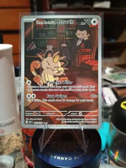 Pokemon TCG Team Rockets Meowth & Giovanni Cosmos Holo Rare Card Mint - Image 1
