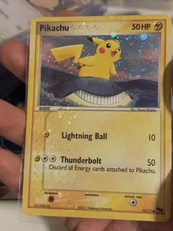 Pokemon Card - PIKACHU #12 (POP SERIES 5) 2007 "CORRECTED WITH HOLO BLEED - Image 1