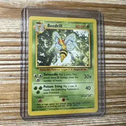 Pokemon Card Beedrill 17/102 Base Set Unlimited Rare Vintage MP-HP - Image 1
