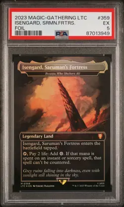 MTG Magic LTR Commander #359 Isengard, Saruman's Fortress Mythic Rare Foil PSA 5 - Image 1