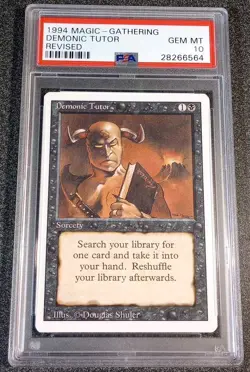 Magic the Gathering Revised Edition Demonic Tutor 1994 PSA 10 Pop 64 - Image 1